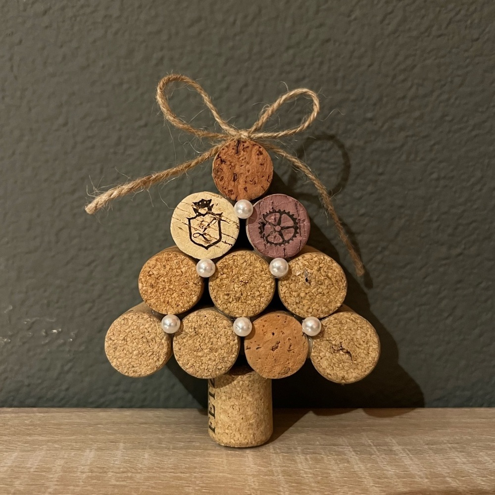 Handmade Custom Wine Cork Mini Christmas Tree